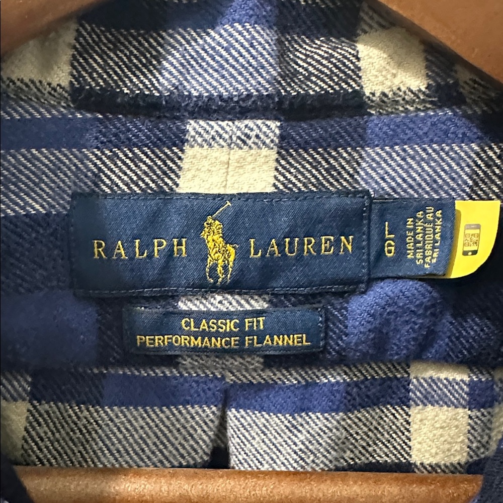 Polo Ralph Lauren‎ Shirt Mens Medium Blue Gray Plaid Flannel Button Up Preppy - Picture 4 of 7